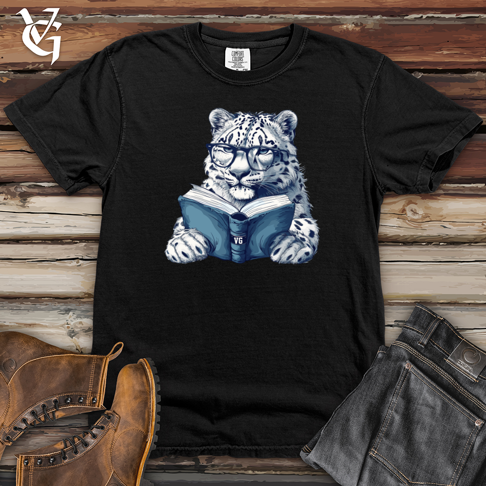 Viking Goods Scholarly Snow Leopard Heavy Cotton Comfort Colors Tee Black / L