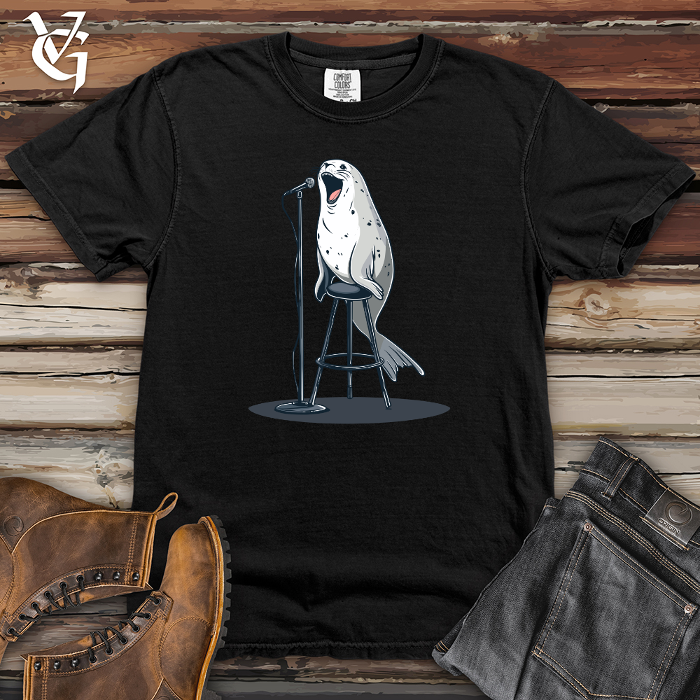 Viking Goods Seal Stand Up Comedian Heavy Cotton Comfort Colors Tee Black / L