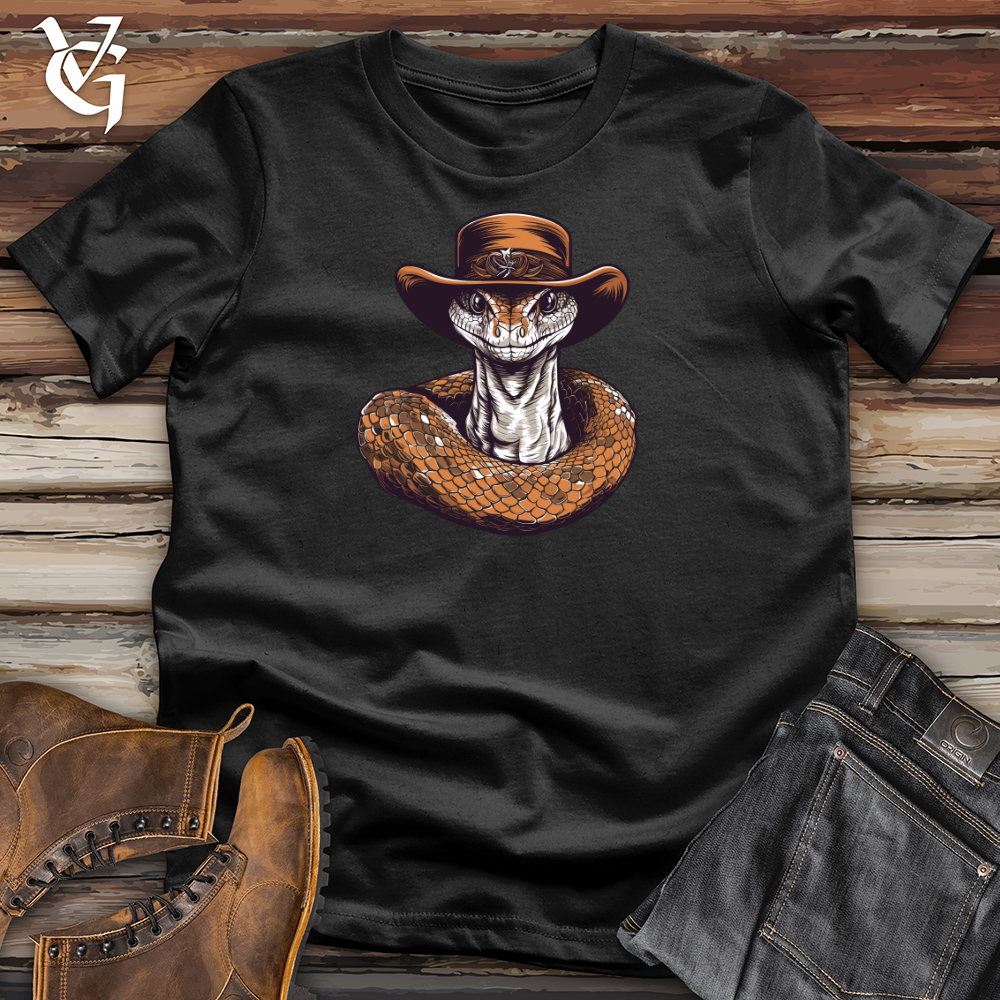 Viking Goods Snake Cowboy Wild West Slither Cotton Tee Black / L