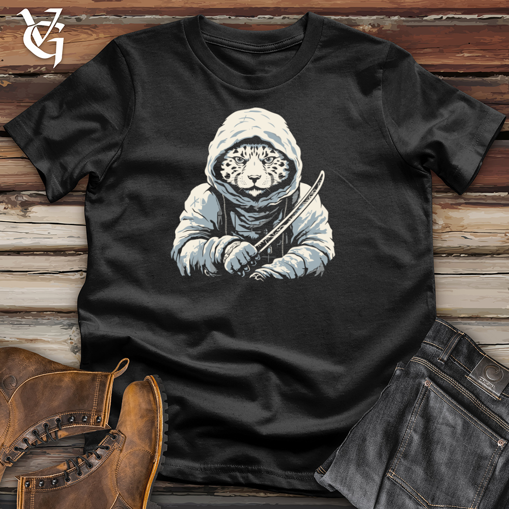 Viking Goods Snow Leopard Samurai Cotton Tee Black / L