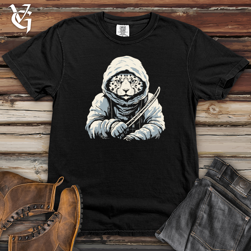 Viking Goods Snow Leopard Samurai Heavy Cotton Comfort Colors Tee Black / L
