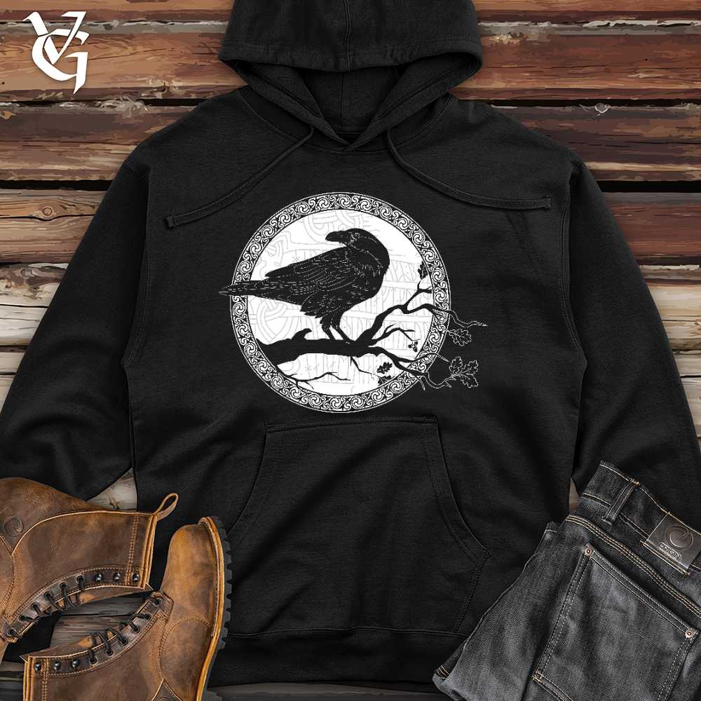 Viking Goods White Raven Winter Midweight Hooded Sweatshirt Black / L