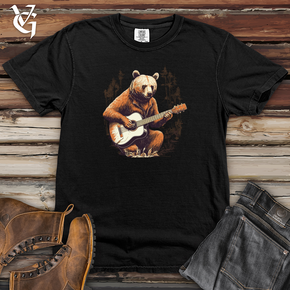 Viking Goods Wild Melodies Guitar Bear Heavy Cotton Comfort Colors Tee Black / L