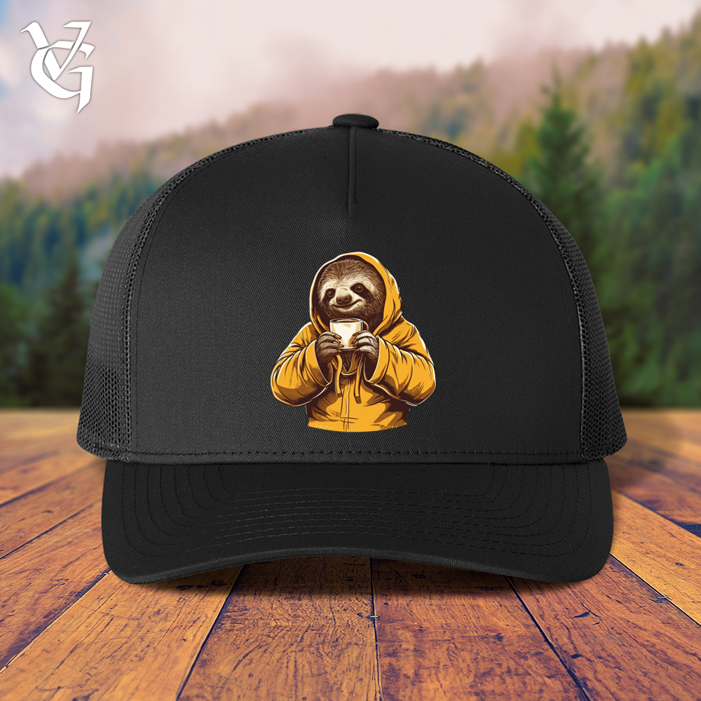 Viking Goods Sloth Coffee Trucker Cap Black