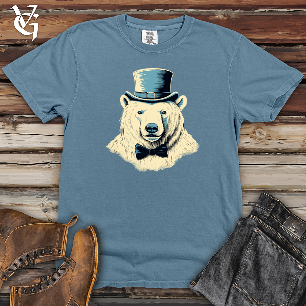 Viking Goods Arctic Dapper Bear Heavy Cotton Comfort Colors Tee Blue Jean / L