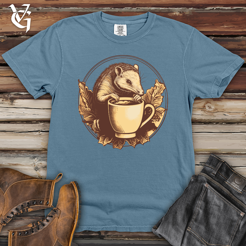 Viking Goods Armadillo Coffee Break Moment Heavy Cotton Comfort Colors Tee Blue Jean / L