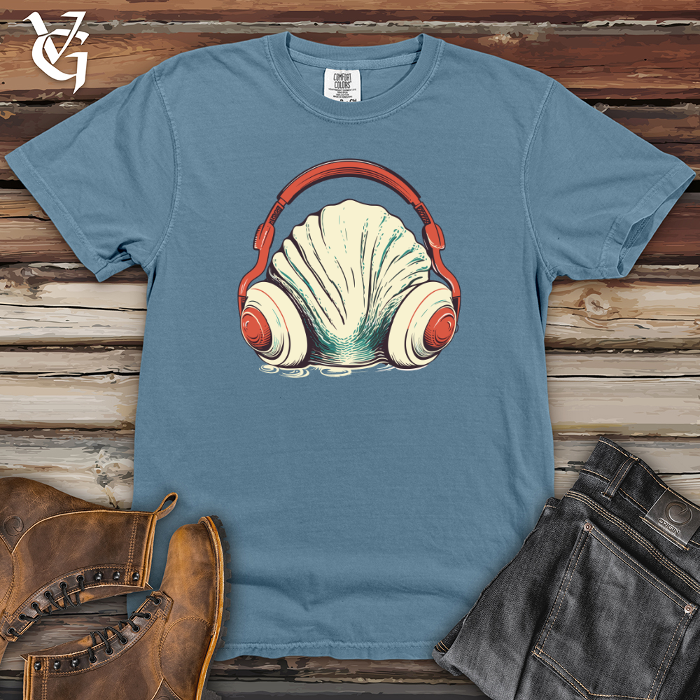 Viking Goods Clam Ocean Echo Headphone Vibes Heavy Cotton Comfort Colors Tee Blue Jean / L