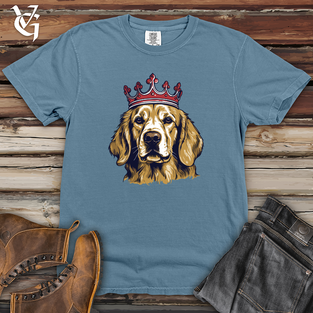 Viking Goods Crowned Golden Retriever Majesty Heavy Cotton Comfort Colors Tee Blue Jean / L