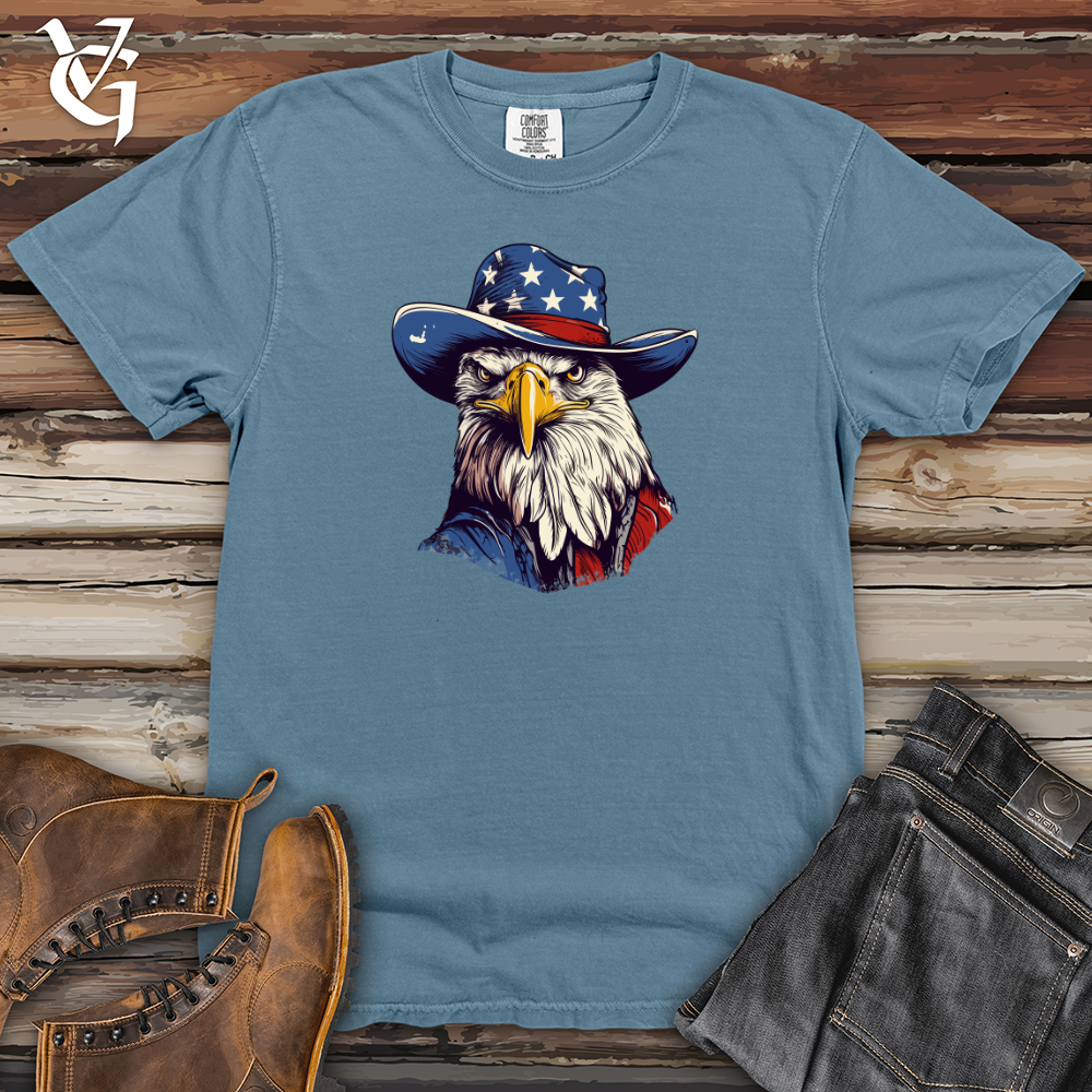 Viking Goods Eagle Skyline Rodeo Cowboy Cap Heavy Cotton Comfort Colors Tee Blue Jean / L