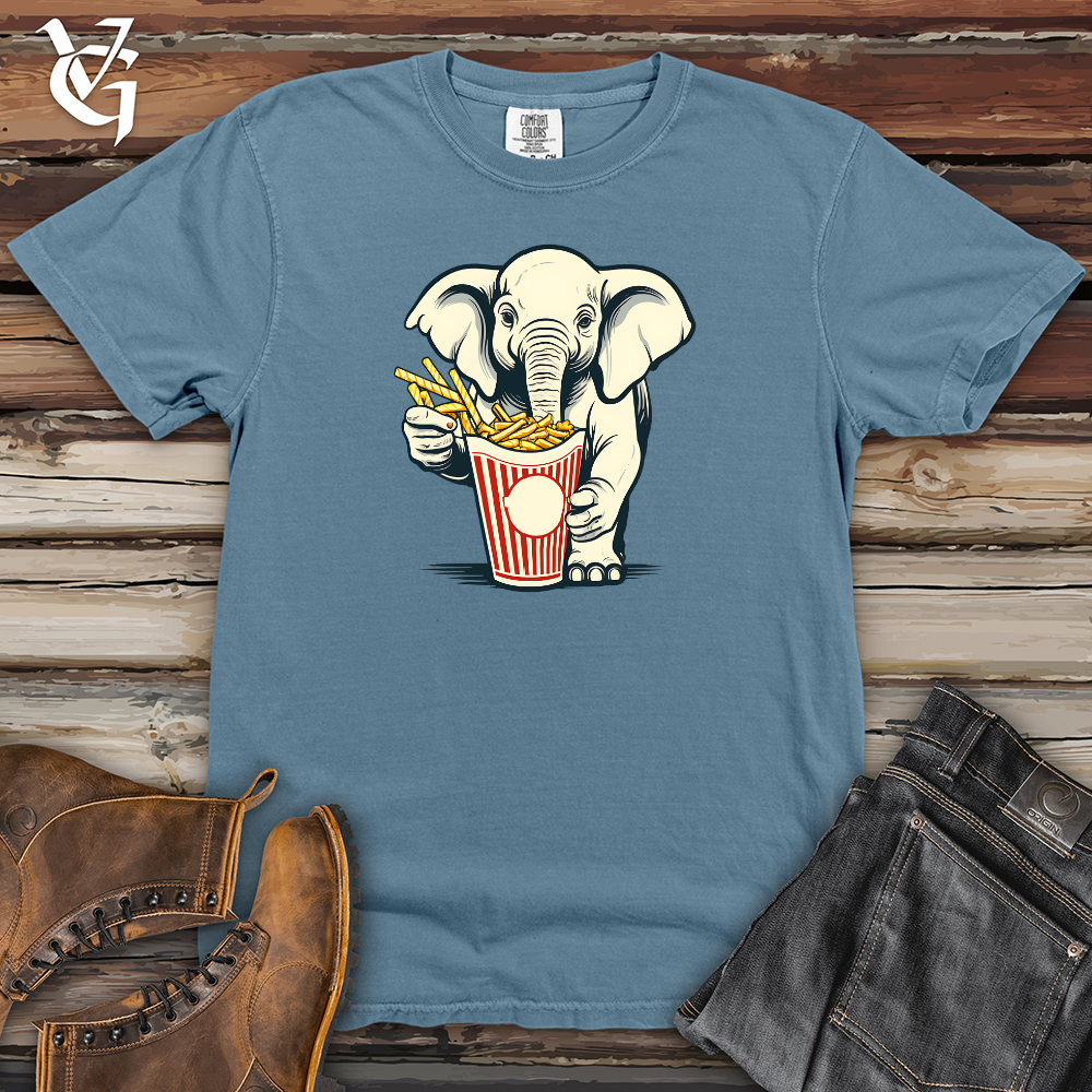 Viking Goods Elephant Fry Fanatic Heavy Cotton Comfort Colors Tee Blue Jean / L