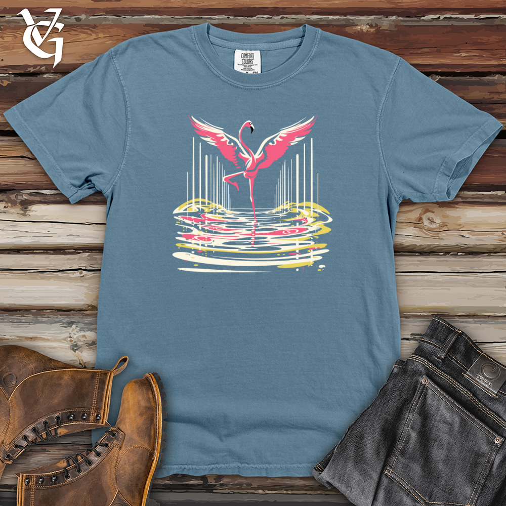 Viking Goods Flamingo Dance Ripples Heavy Cotton Comfort Colors Tee Blue Jean / L