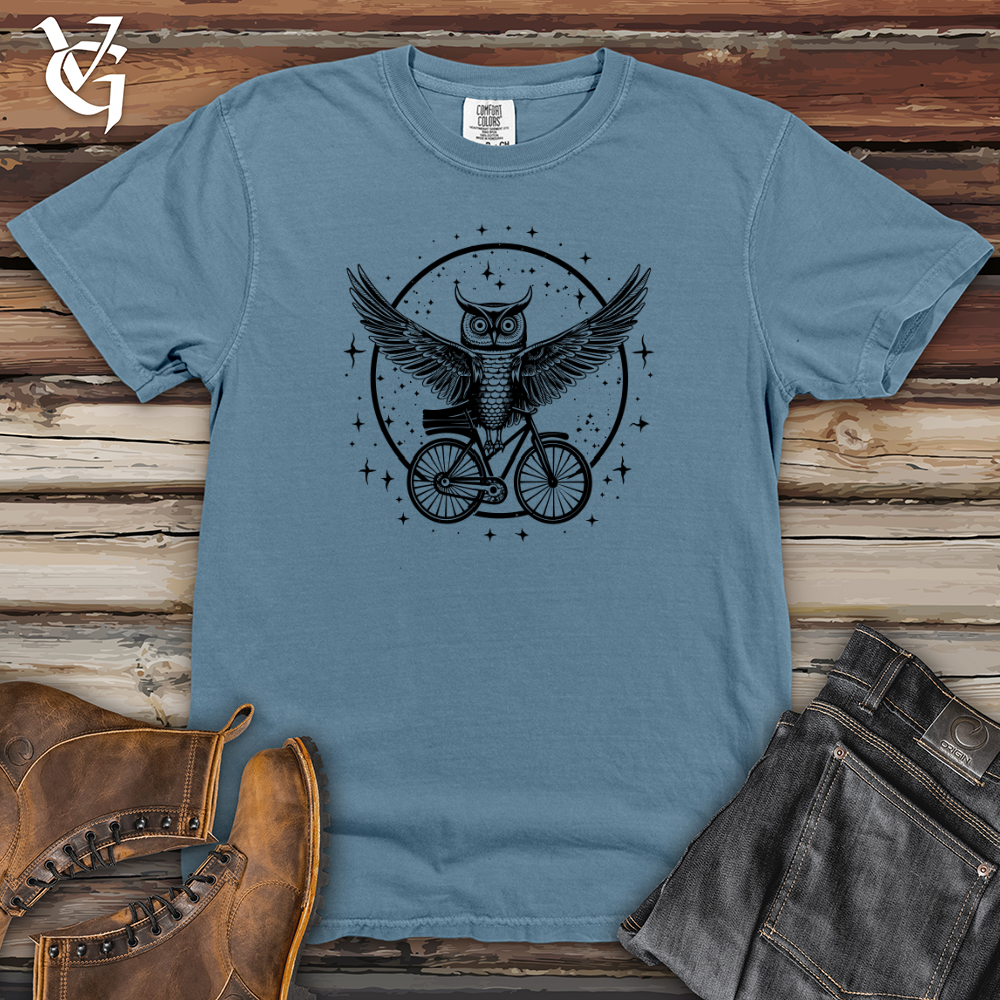 Viking Goods Interstellar Cycling Owl Heavy Cotton Comfort Colors Tee Blue Jean / L