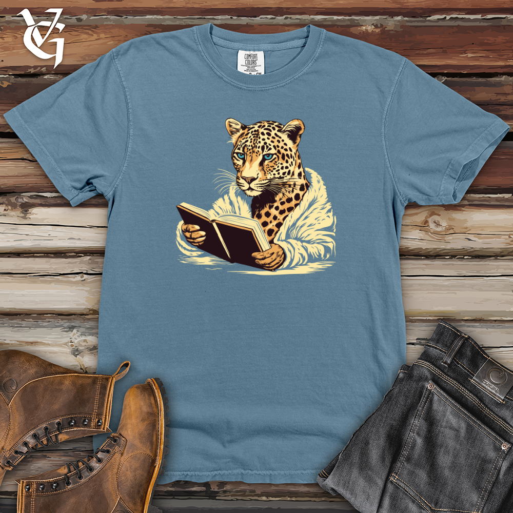 Viking Goods Leopard Book Club Heavy Cotton Comfort Colors Tee Blue Jean / L
