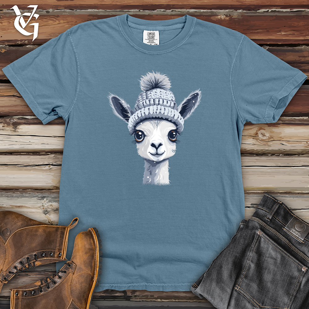 Viking Goods Llama Winter Warmth Heavy Cotton Comfort Colors Tee Blue Jean / L