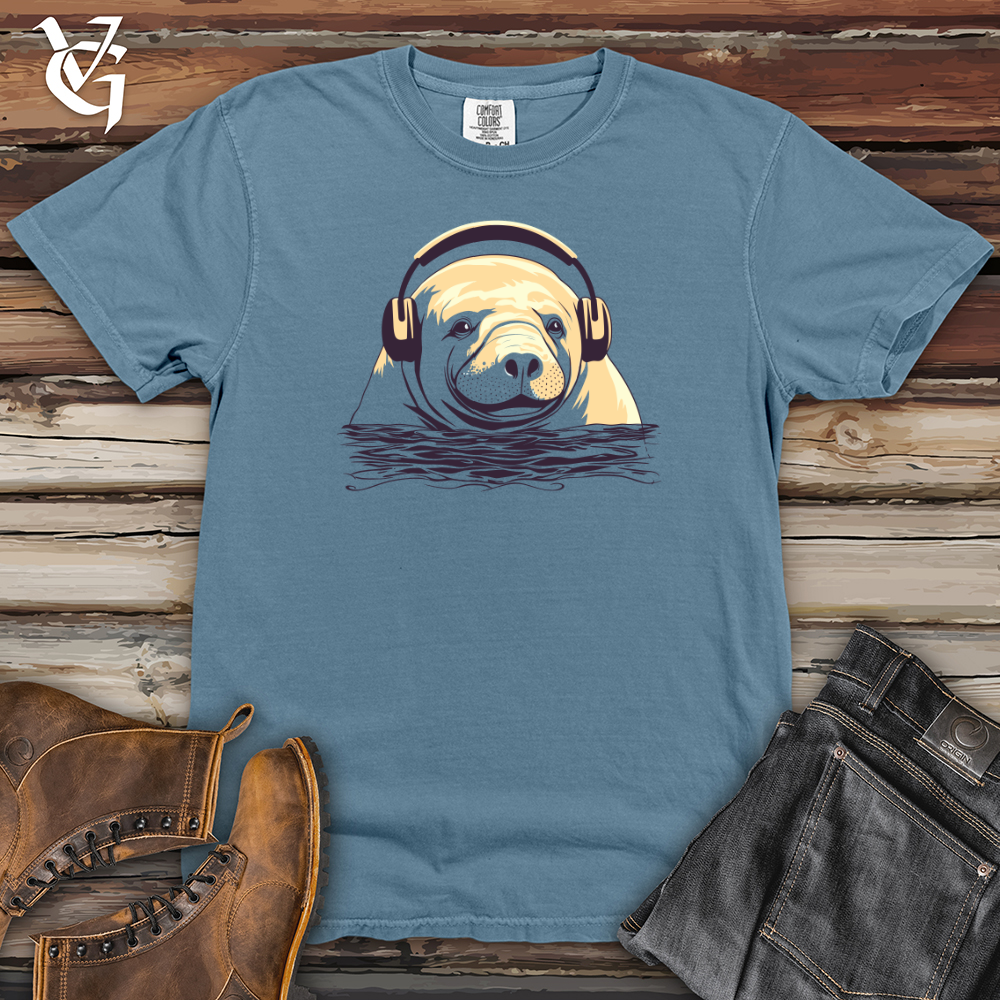 Viking Goods Manatee Headphone Bliss Heavy Cotton Comfort Colors Tee Blue Jean / L