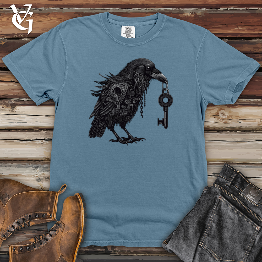 Viking Goods Mechanical Raven Keykeeper Heavy Cotton Comfort Colors Tee Blue Jean / L