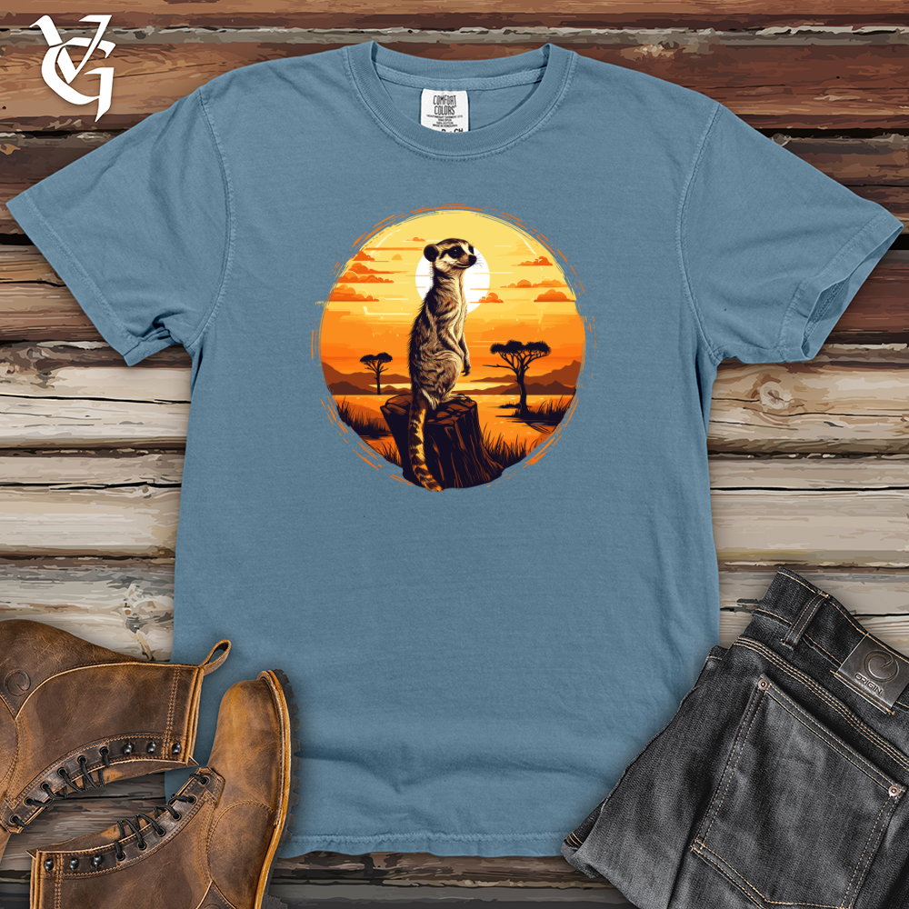 Viking Goods Meerkat Safari Sunset Heavy Cotton Comfort Colors Tee Blue Jean / L