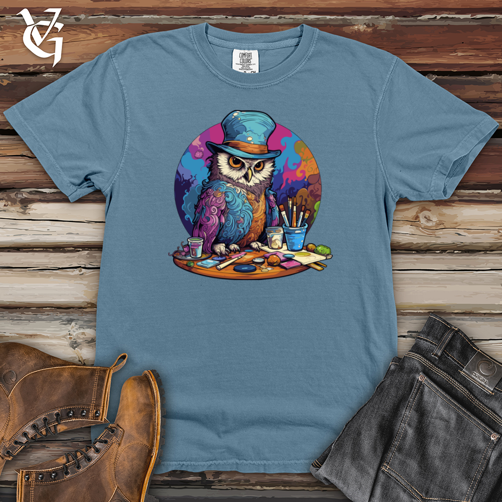 Viking Goods Owl Artist Extravaganza Heavy Cotton Comfort Colors Tee Blue Jean / L