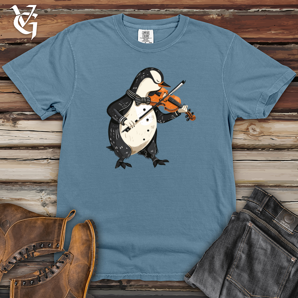 Viking Goods Penguin Violin Virtuoso Heavy Cotton Comfort Colors Tee Blue Jean / L