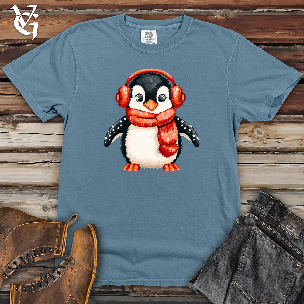 Viking Goods Penguin Winter Warmth Heavy Cotton Comfort Colors Tee Blue Jean / L