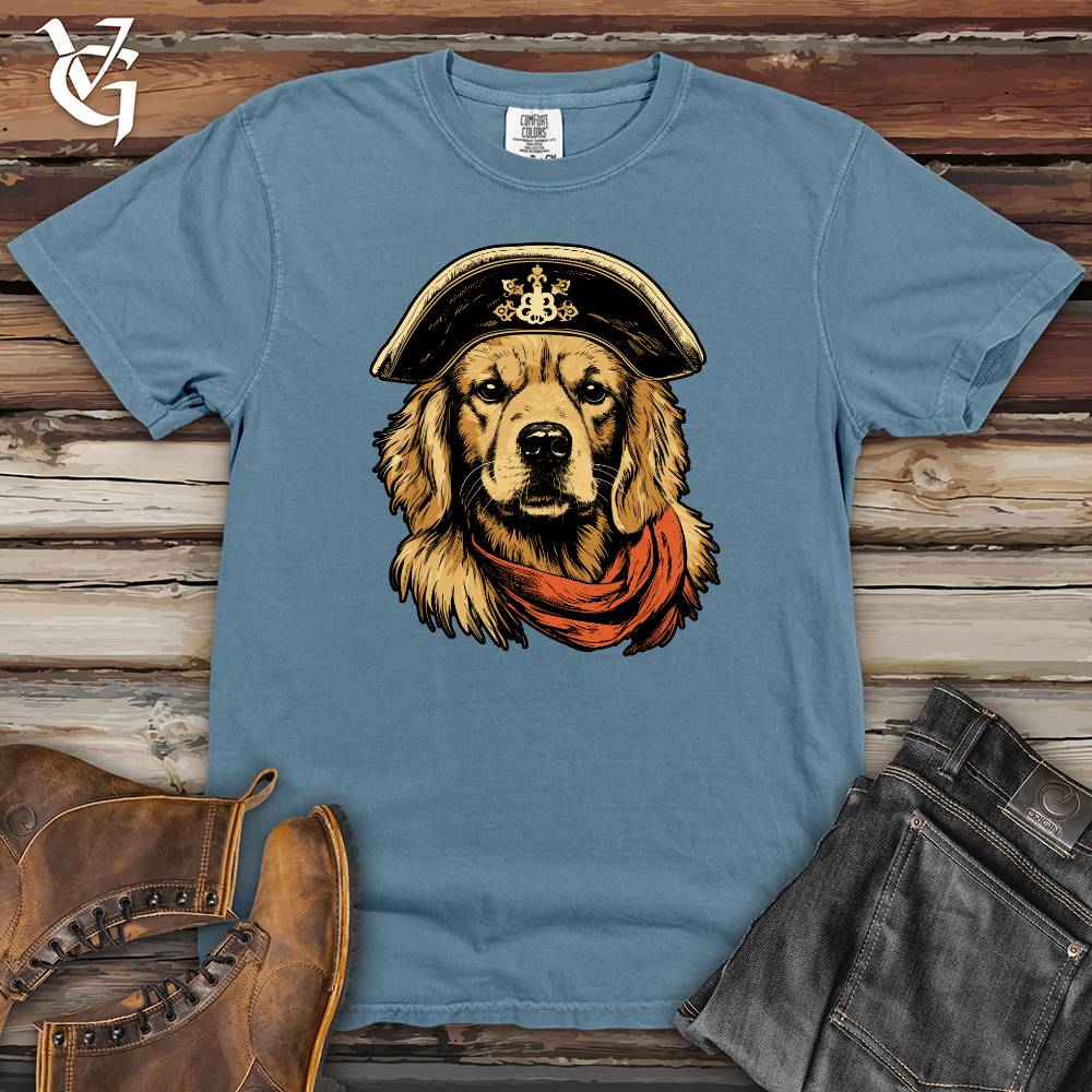 Viking Goods Pirate Pup Golden Retriever Heavy Cotton Comfort Colors Tee Blue Jean / L
