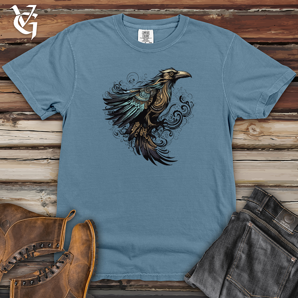 Viking Goods Raven Mystical Flight Heavy Cotton Comfort Colors Tee Blue Jean / L