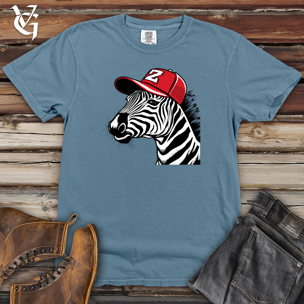 Viking Goods Retro Cap Wearing Zebra Heavy Cotton Comfort Colors Tee Blue Jean / L