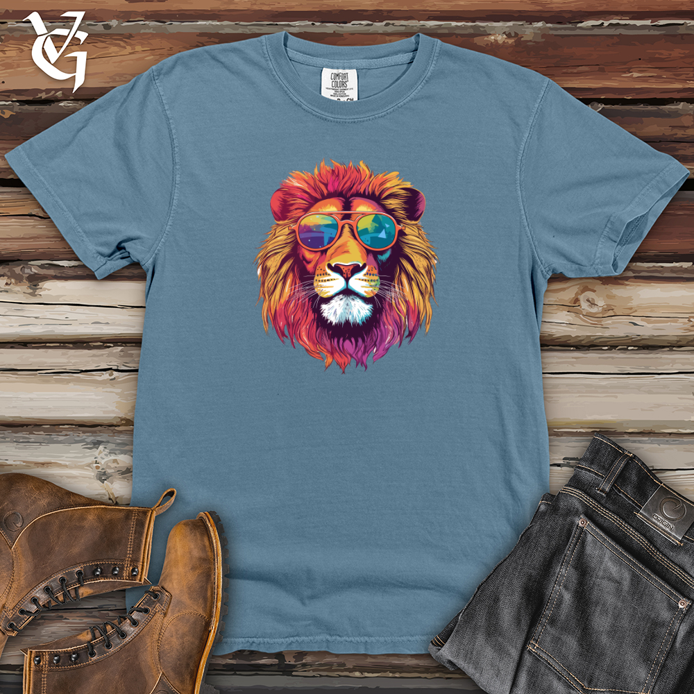 Viking Goods Retro Cosmic Shades Lion Heavy Cotton Comfort Colors Tee Blue Jean / L