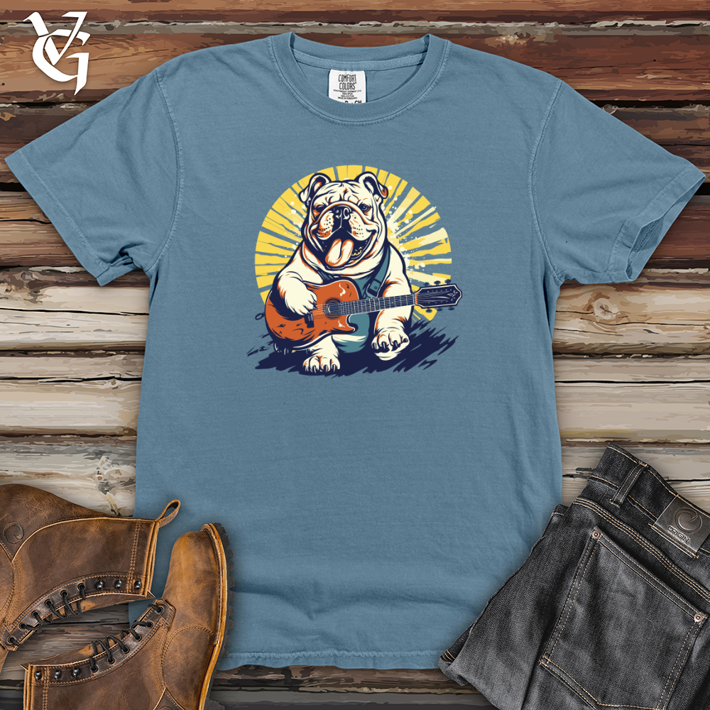 Viking Goods Retro Guitar Bulldog Heavy Cotton Comfort Colors Tee Blue Jean / L