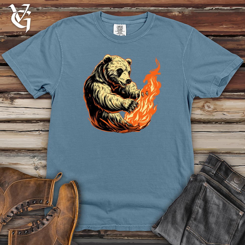 Viking Goods Retro Inferno Bear Heavy Cotton Comfort Colors Tee Blue Jean / L
