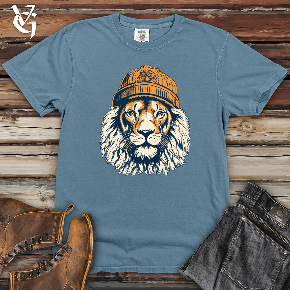 Viking Goods Retro Pompom Snow Hat Lion Heavy Cotton Comfort Colors Tee Blue Jean / L