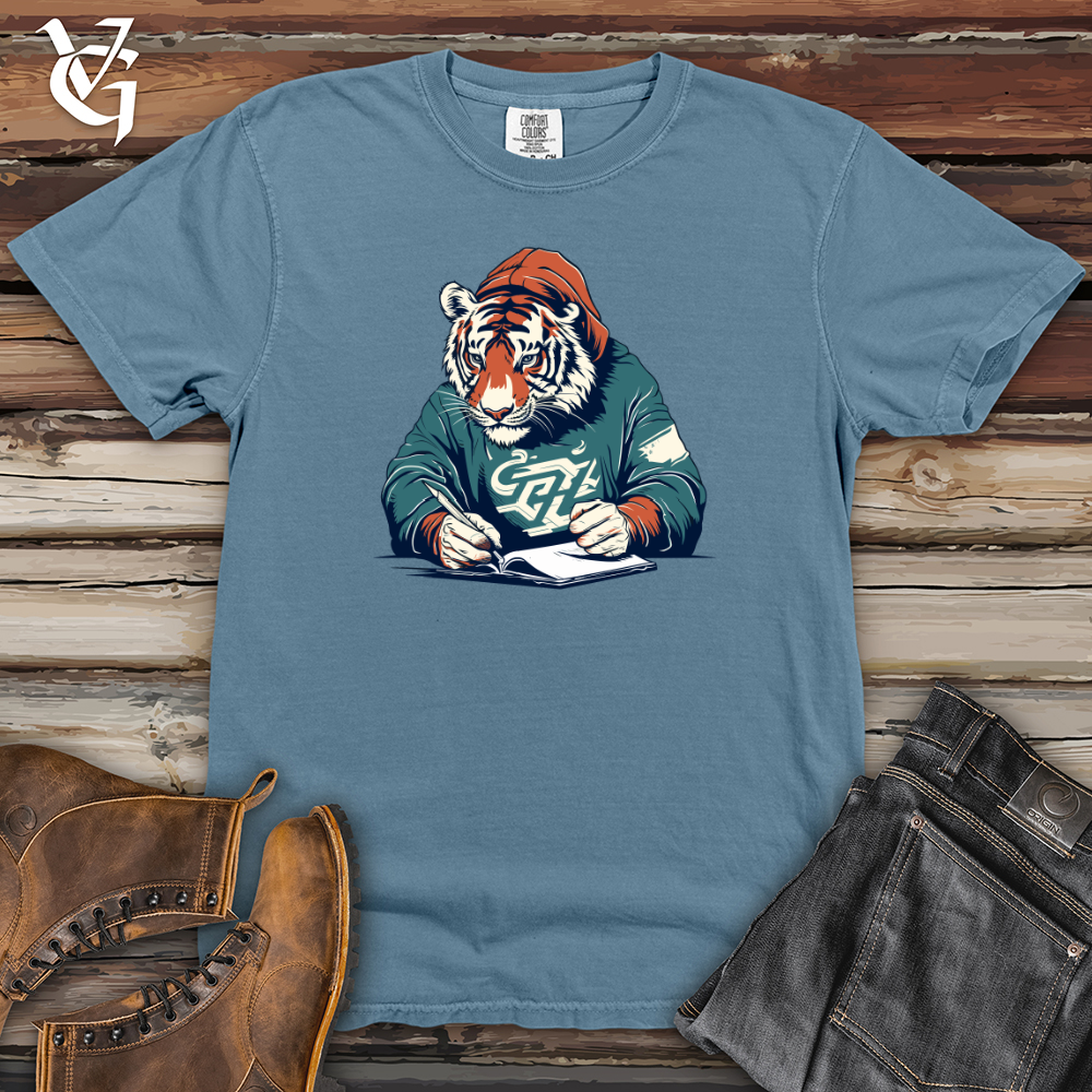 Viking Goods Retro Scribbling Tiger Heavy Cotton Comfort Colors Tee Blue Jean / L