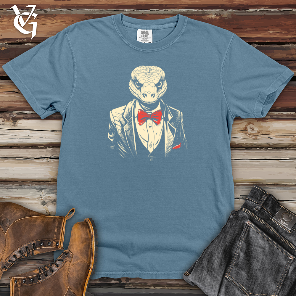 Viking Goods Retro Tuxedo Snake Heavy Cotton Comfort Colors Tee Blue Jean / L