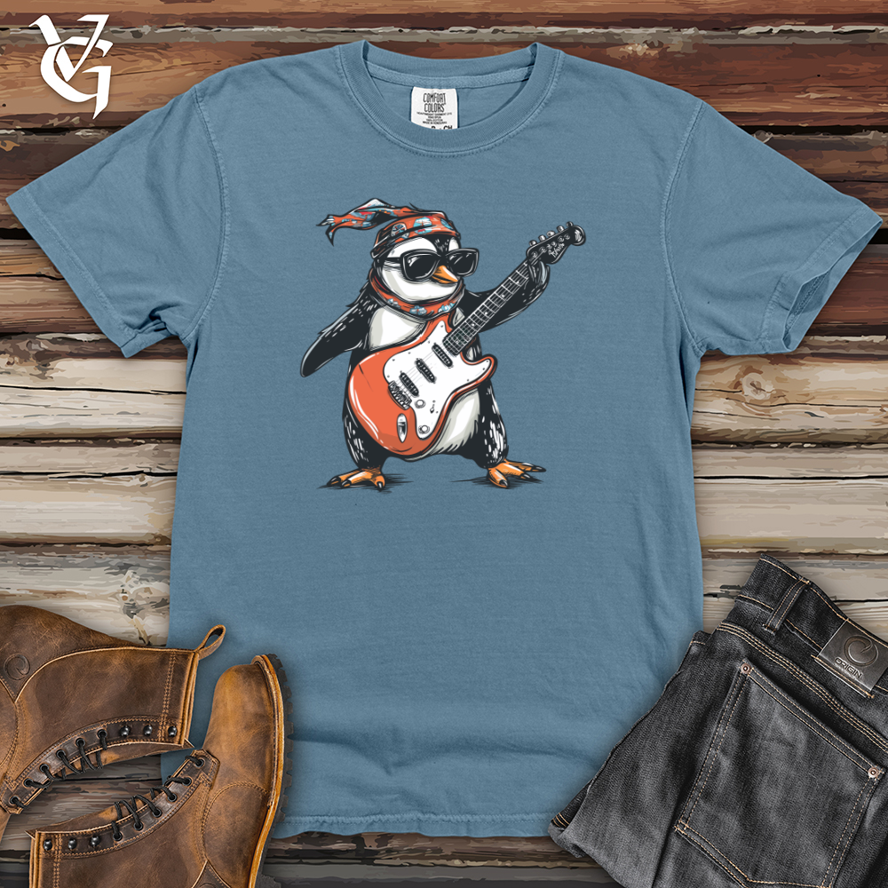 Viking Goods Rockstar Penguin Riffs Heavy Cotton Comfort Colors Tee Blue Jean / L