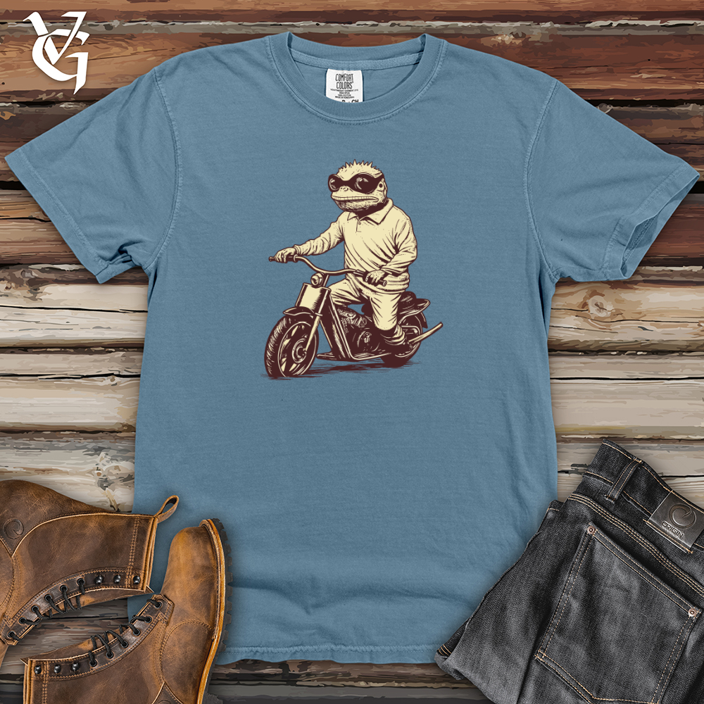 Viking Goods Scootering Lizard Adventure Heavy Cotton Comfort Colors Tee Blue Jean / L