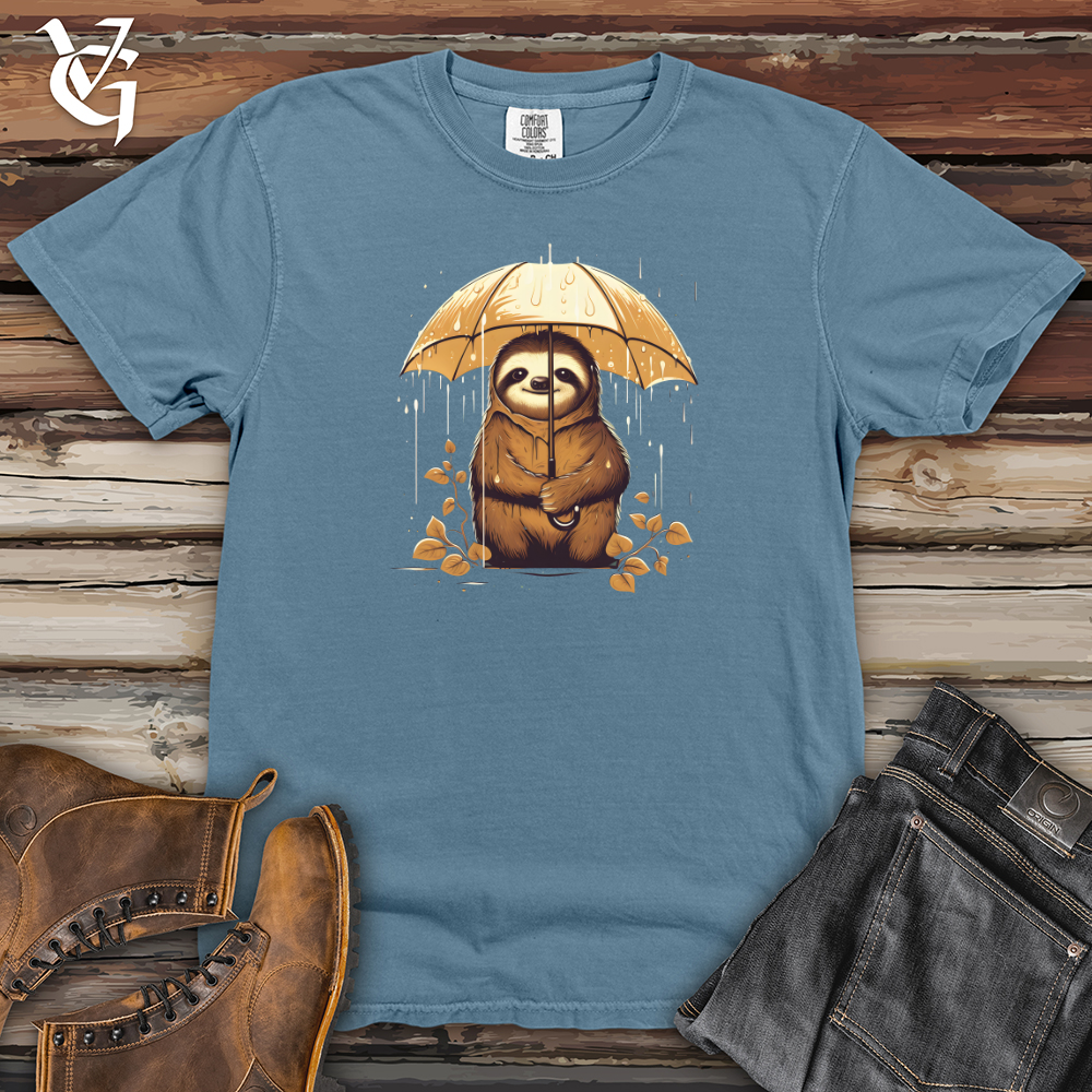 Viking Goods Sloth Rainy Day Umbrella Bravery Heavy Cotton Comfort Colors Tee Blue Jean / L