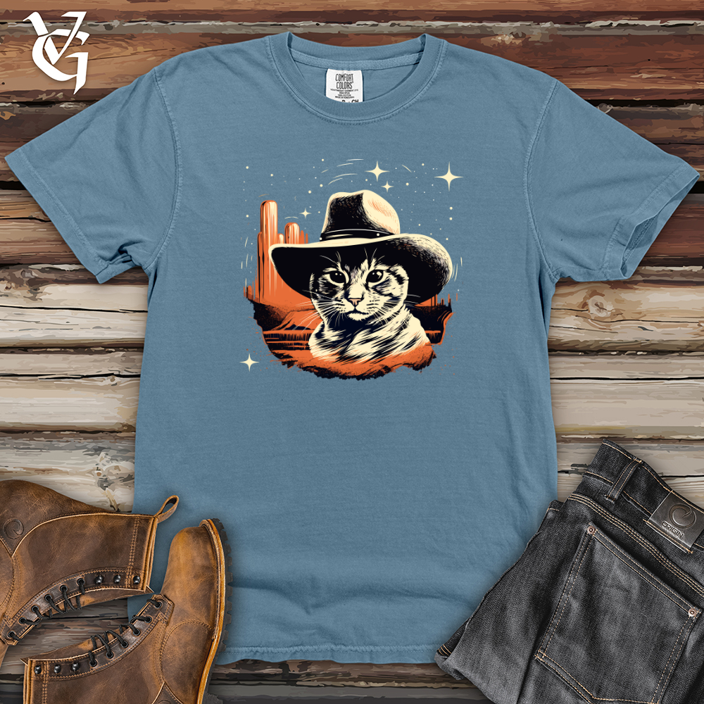 Viking Goods Space Cowboy Cat Adventure Heavy Cotton Comfort Colors Tee Blue Jean / L