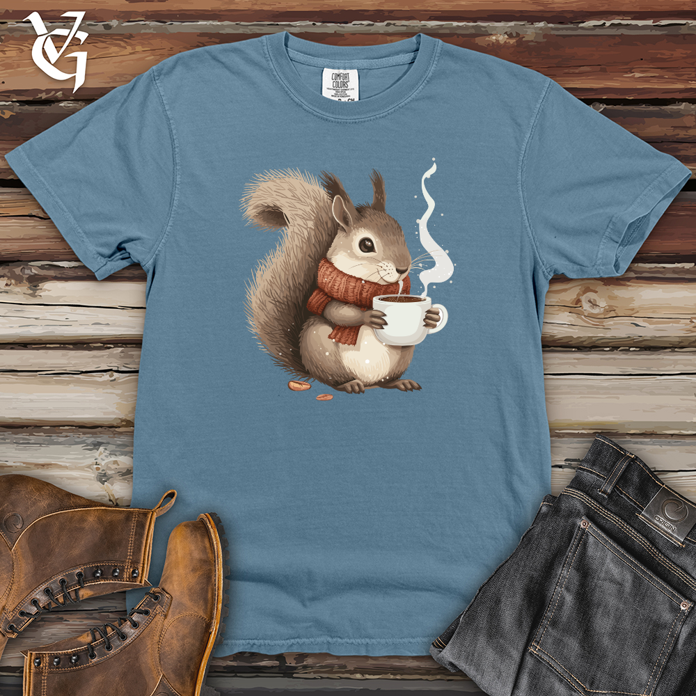 Viking Goods Squirrel Cozy Coffee Heavy Cotton Comfort Colors Tee Blue Jean / L