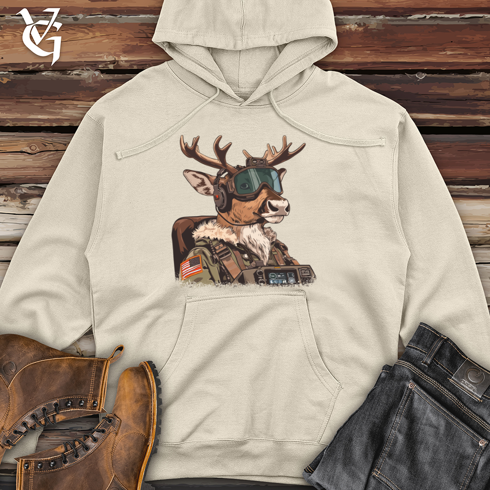 Viking Goods Deer Pilot Gear up Midweight Hooded Sweatshirt Bone / L