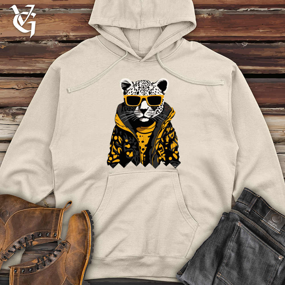 Viking Goods Leopard Streetwear Midweight Hooded Sweatshirt Bone / L