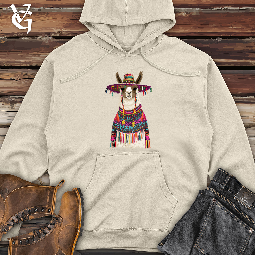 Viking Goods Llama Fiesta Attire Midweight Hooded Sweatshirt Bone / L