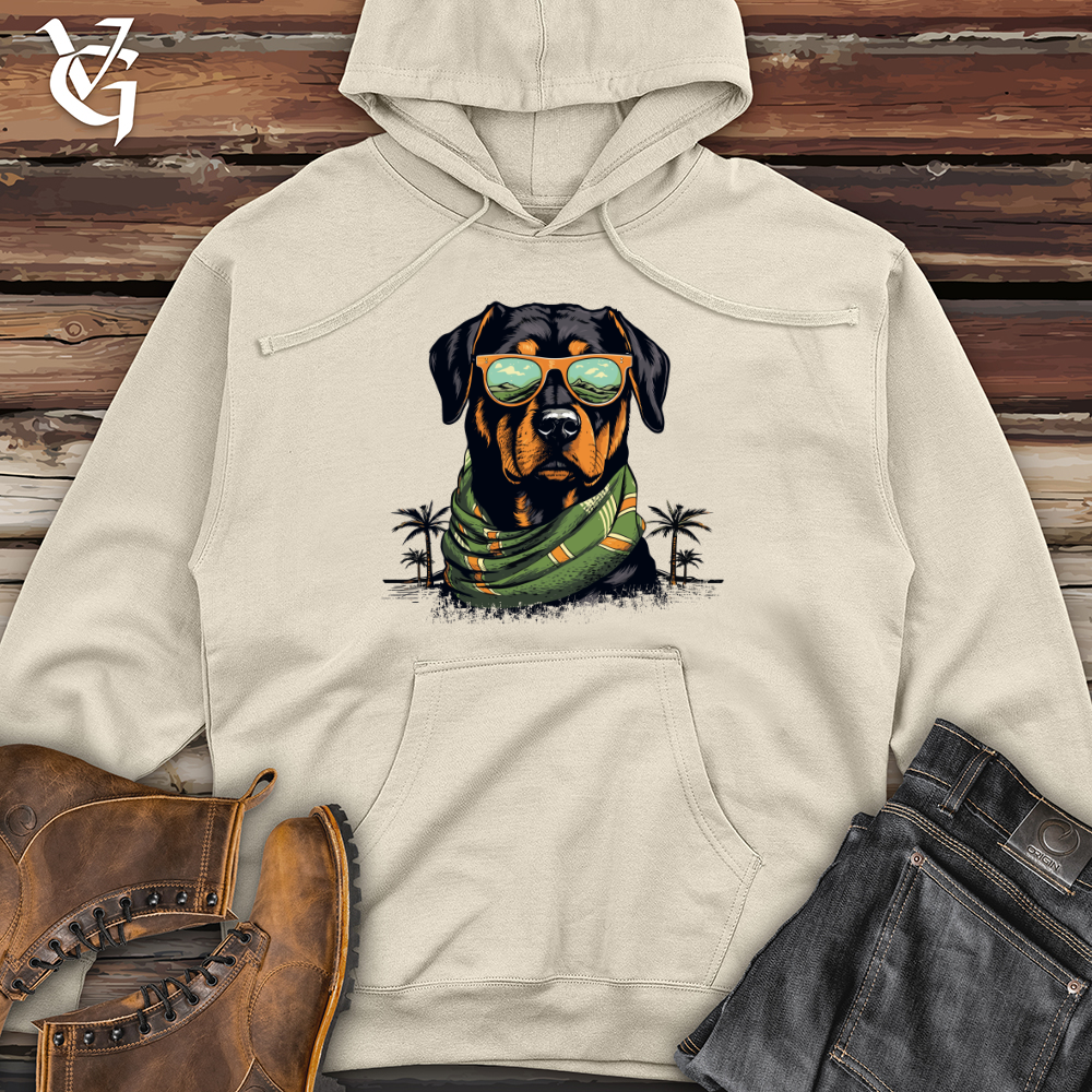 Viking Goods Rottweiler Beach Vibes Midweight Hooded Sweatshirt Bone / L