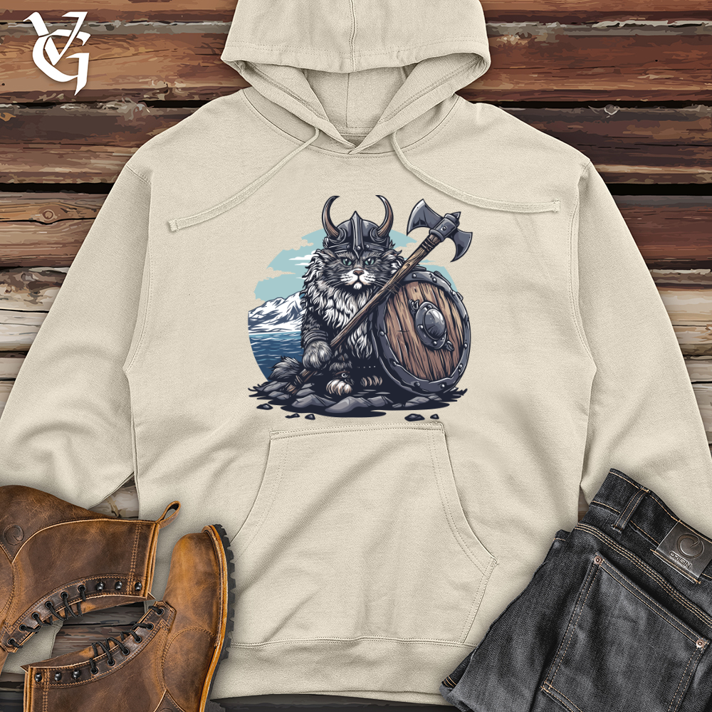 Viking Goods Viking Cat Warrior Midweight Hooded Sweatshirt Bone / L
