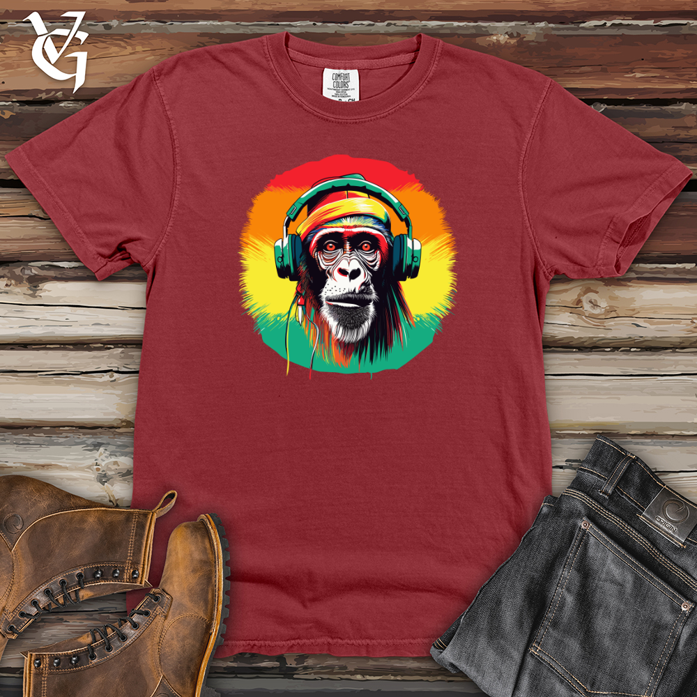 Viking Goods Chimpanzee Music Headphones Heavy Cotton Comfort Colors Tee Brick / L