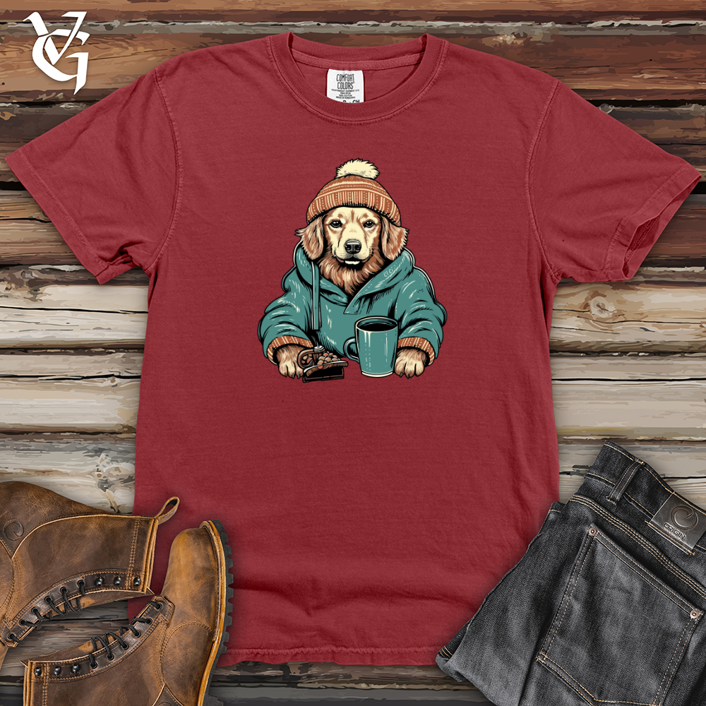 Viking Goods Cozy Cocoa Golden Retriever Heavy Cotton Comfort Colors Tee Brick / L