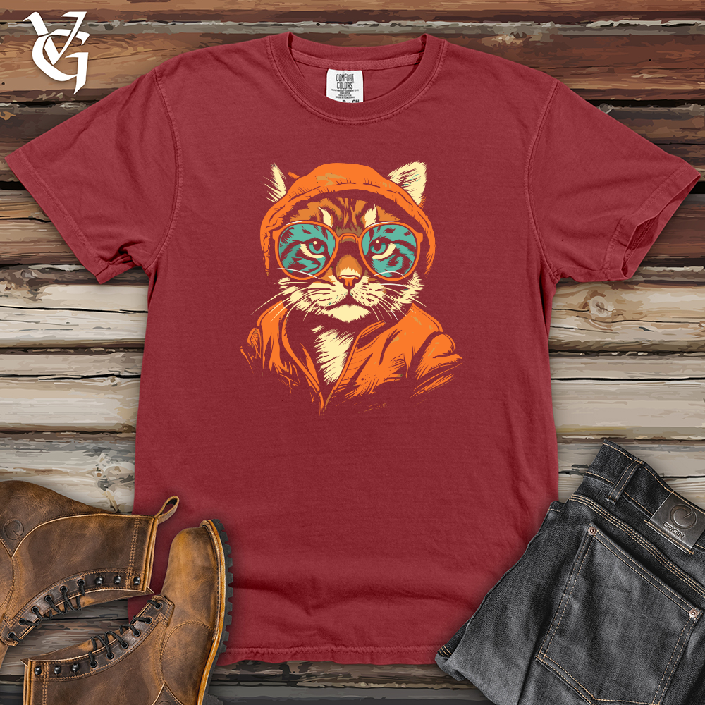 Viking Goods Hipster Cat Attitude Heavy Cotton Comfort Colors Tee Brick / L