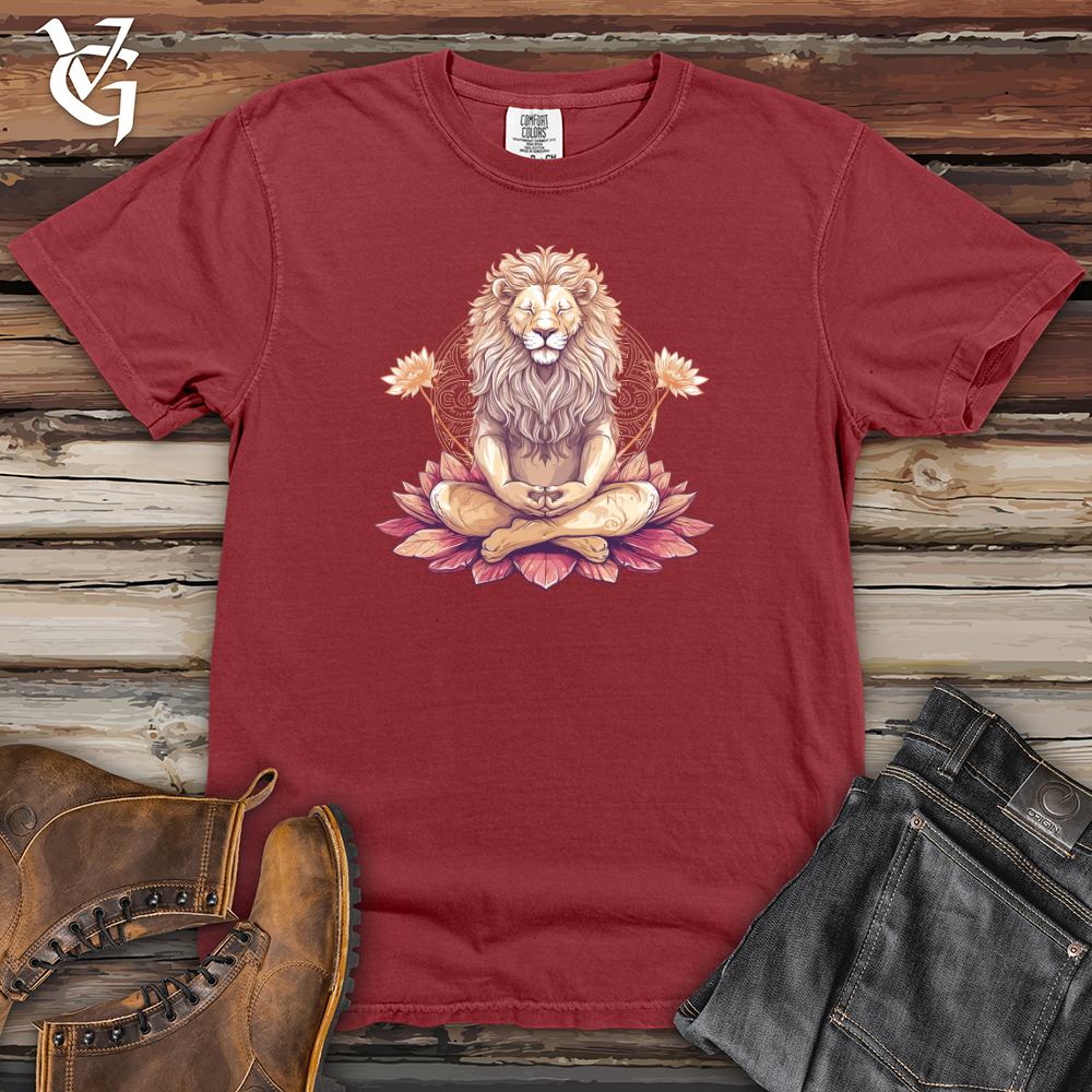 Viking Goods Lion Lotus Serenity Heavy Cotton Comfort Colors Tee Brick / L
