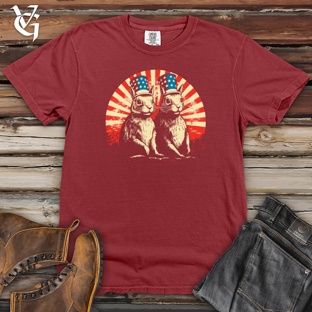 Viking Goods Patriotic Bunnies Salute Heavy Cotton Comfort Colors Tee Brick / L
