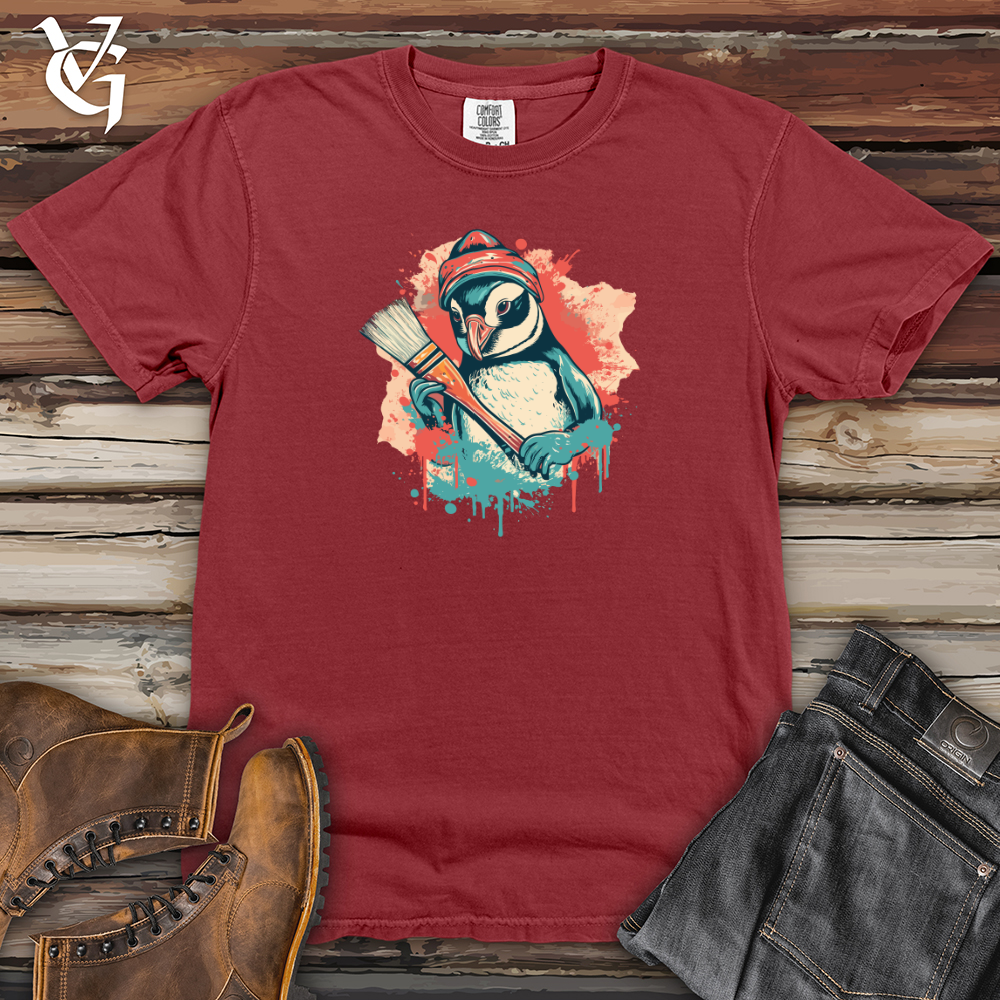 Viking Goods Retro Artistic Penguin 01 Heavy Cotton Comfort Colors Tee Brick / L