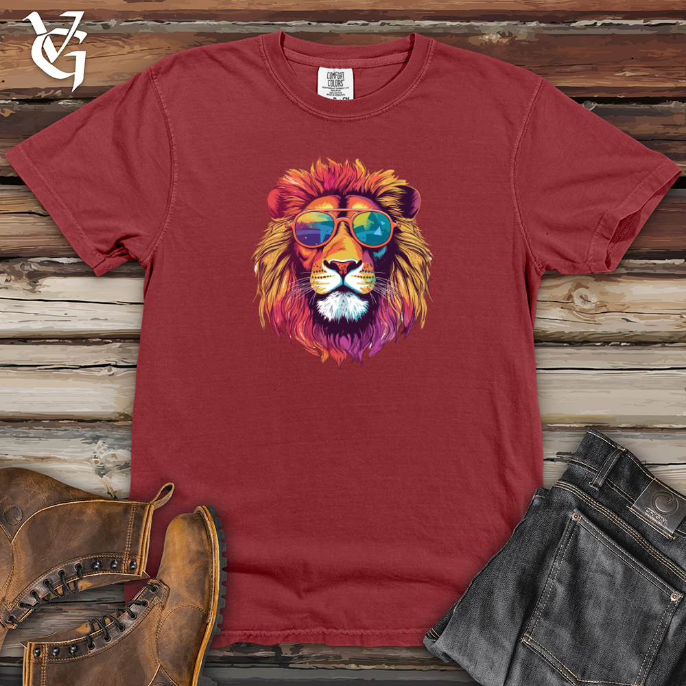 Viking Goods Retro Cosmic Shades Lion Heavy Cotton Comfort Colors Tee Brick / L